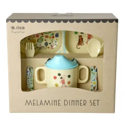Rice Melamin-Geschirr Baby Geschenkbox Fun Fair Mint 4-teilig Hot