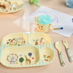 Rice Melamin-Geschirr Baby Geschenkbox Fun Fair Mint 4-teilig Hot