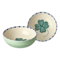 Rice Schüssel Keramik handbemalt Good Luck Clover Soft Green 350 ml Best