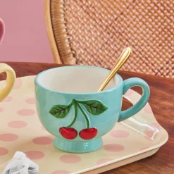 Rice Tasse Keramik Cherries Mint 250 ml Hot