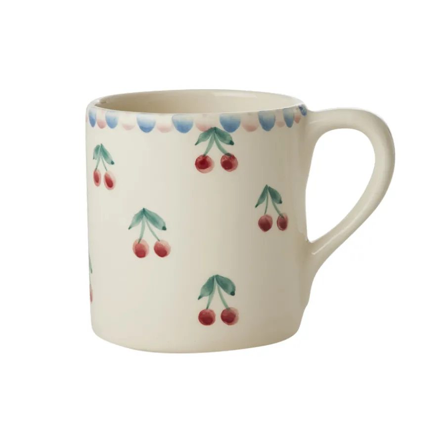 Rice Tasse Keramik handbemalt Cherries 420 ml New