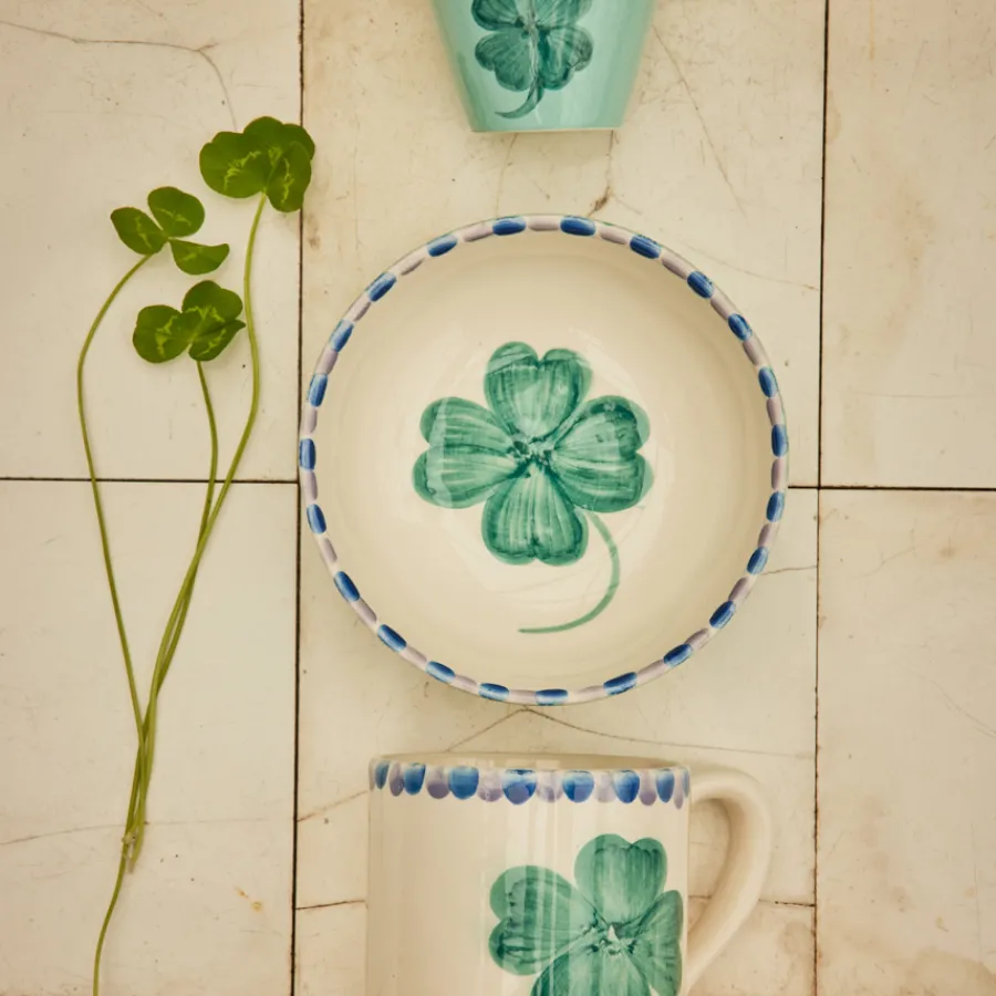 Rice Tasse Keramik handbemalt Good Luck Clover 420 ml Clearance