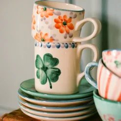 Rice Tasse Keramik handbemalt Good Luck Clover 420 ml Clearance