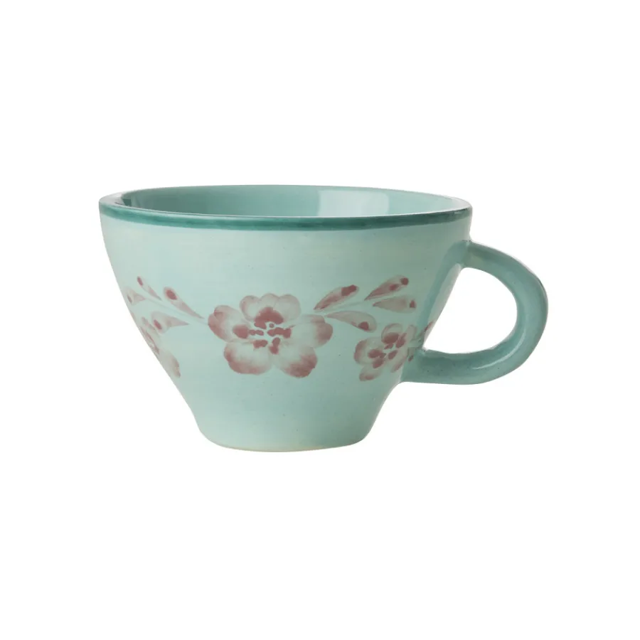 Rice Teetasse Keramik handbemalt Soft Pink Flower Vine 150 ml Best