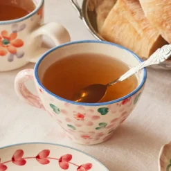 Rice Teetasse Keramik handbemalt Flowers Pink 150 ml Clearance