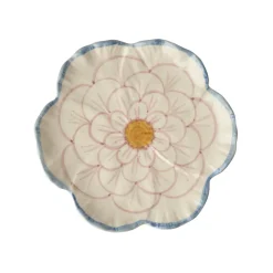 Rice Teller Keramik Blume handbemalt Blue New