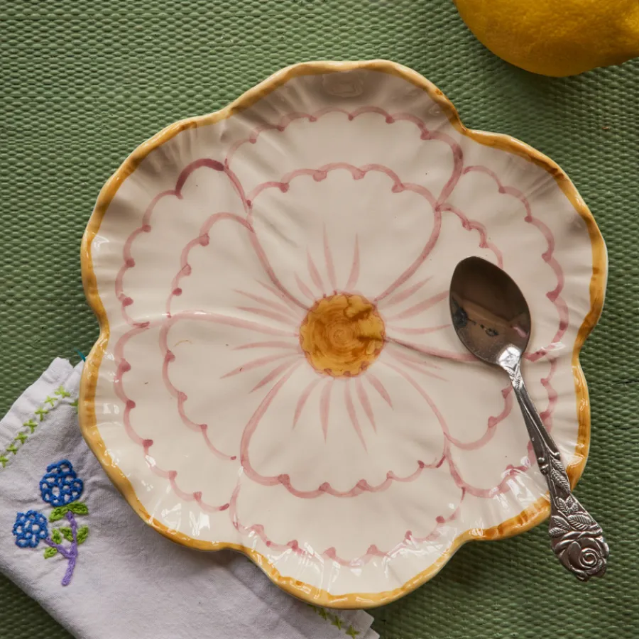 Rice Teller Keramik Blume handbemalt Yellow Best
