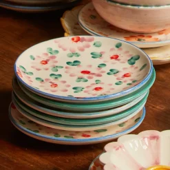 Rice Teller Keramik handbemalt Flowers Pink 15 cm Online