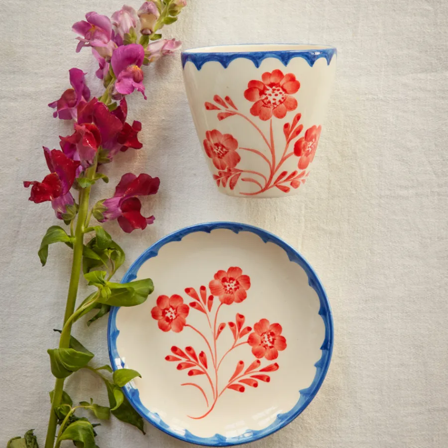 Rice Teller Keramik handbemalt Vintage Flower 15 cm Clearance