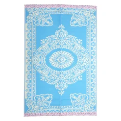 Rice Teppich Blue mit Blütenkante 120 x 180 Fashion