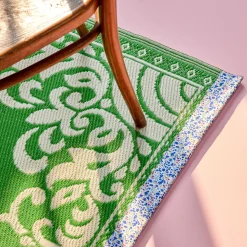 Rice Teppich Green mit Blütenkante 150 x 210 New