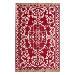 Rice Teppich Red mit Blütenkante120 x 180 Outlet