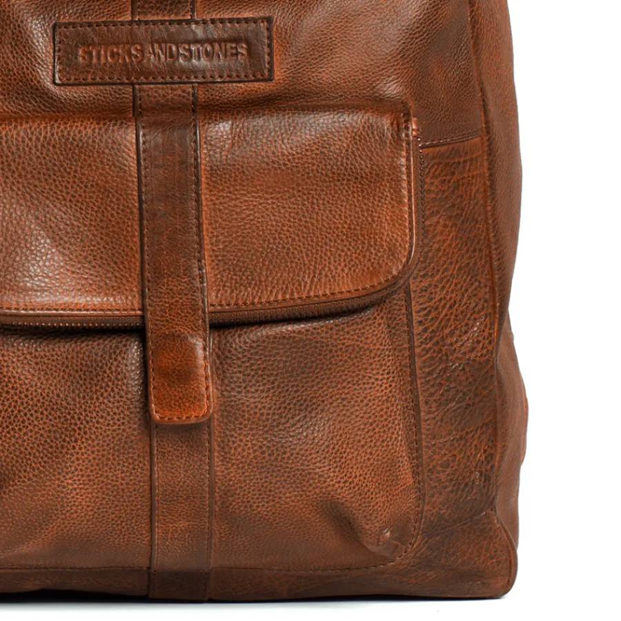 Sticks and Stones Messenger Rucksack Cognac Sale