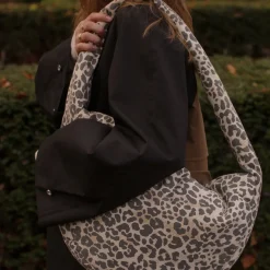 Studio Noos Tasche Cross Body Bag Soft Cotton Leopard New