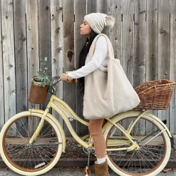 Studio Noos Tasche Ecru teddy mom-bag Online