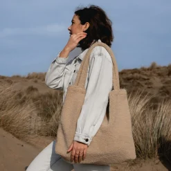 Studio Noos Tasche Ecru teddy mom-bag Online
