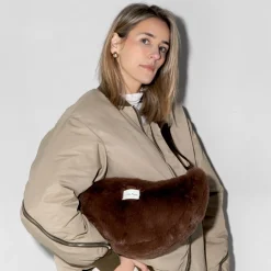 Studio Noos Tasche Fanny Pack Brown Faux Fur New