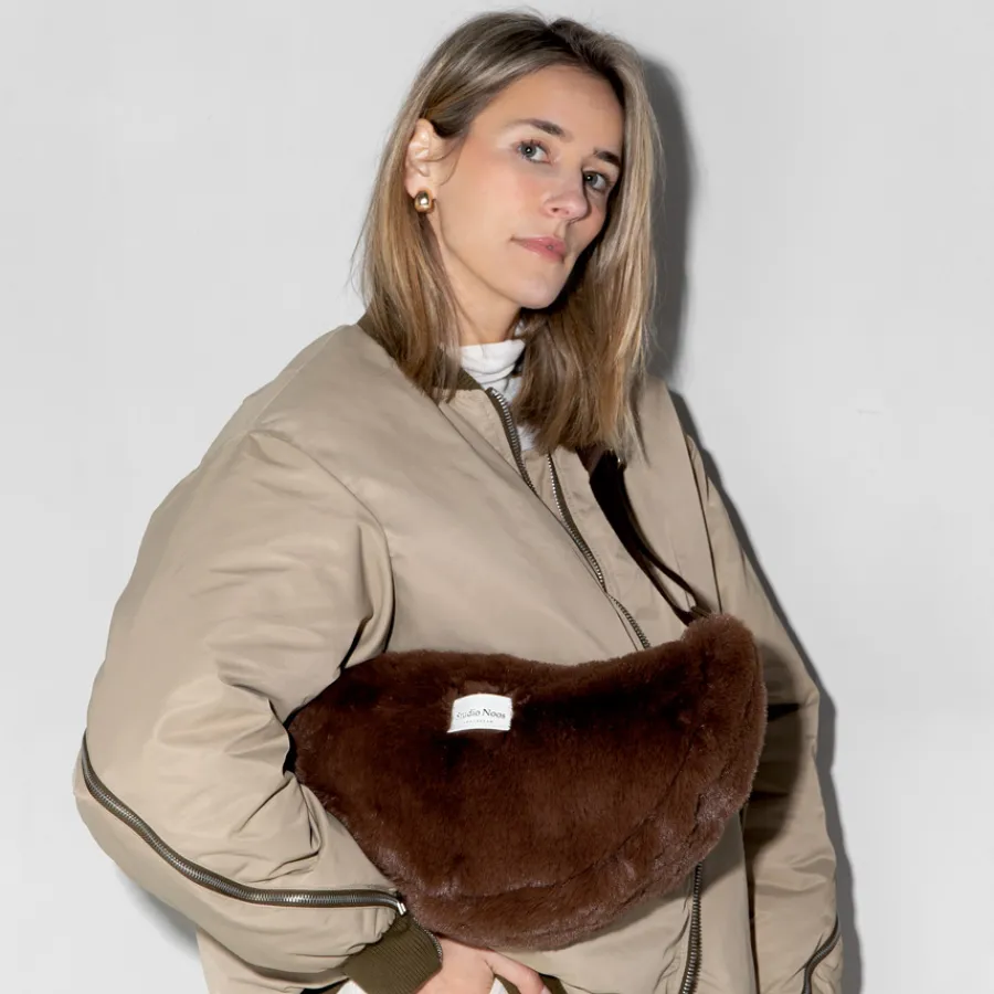 Studio Noos Tasche Fanny Pack Brown Faux Fur New