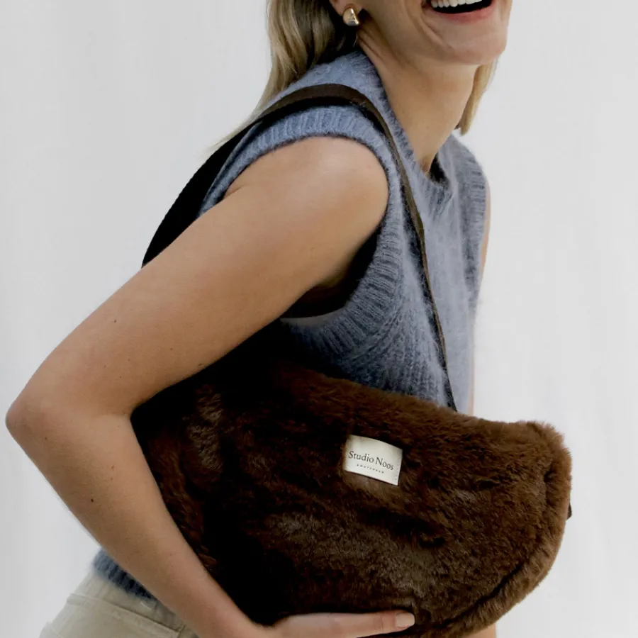 Studio Noos Tasche Fanny Pack Brown Faux Fur New