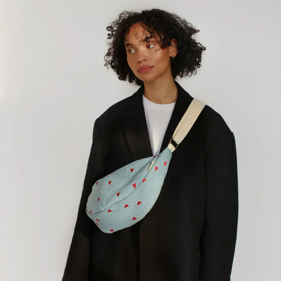 Studio Noos Tasche Fanny Pack Denim Hearts Adult Fashion