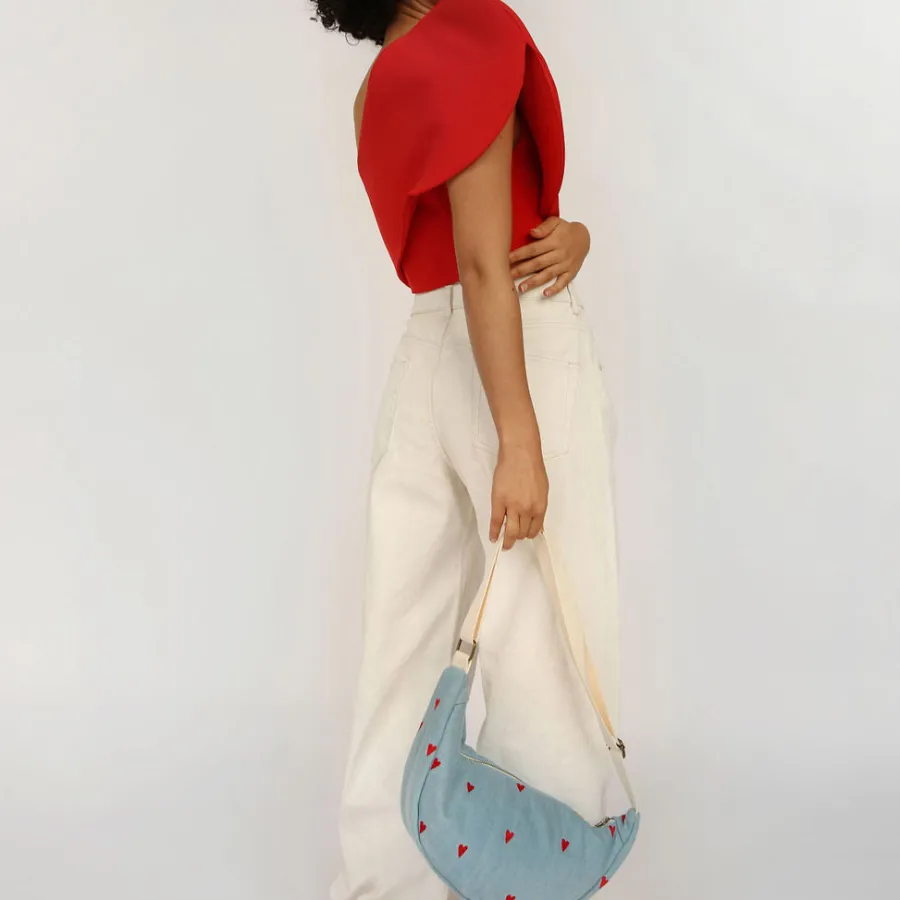 Studio Noos Tasche Fanny Pack Denim Hearts Adult Fashion