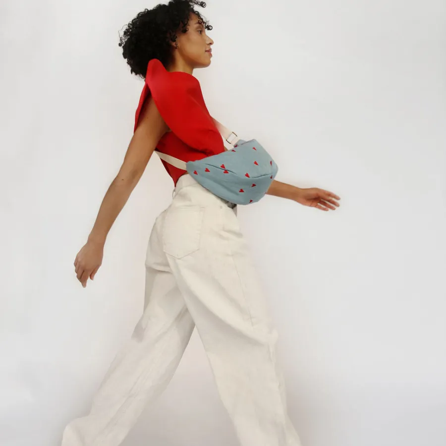 Studio Noos Tasche Fanny Pack Denim Hearts Adult Fashion