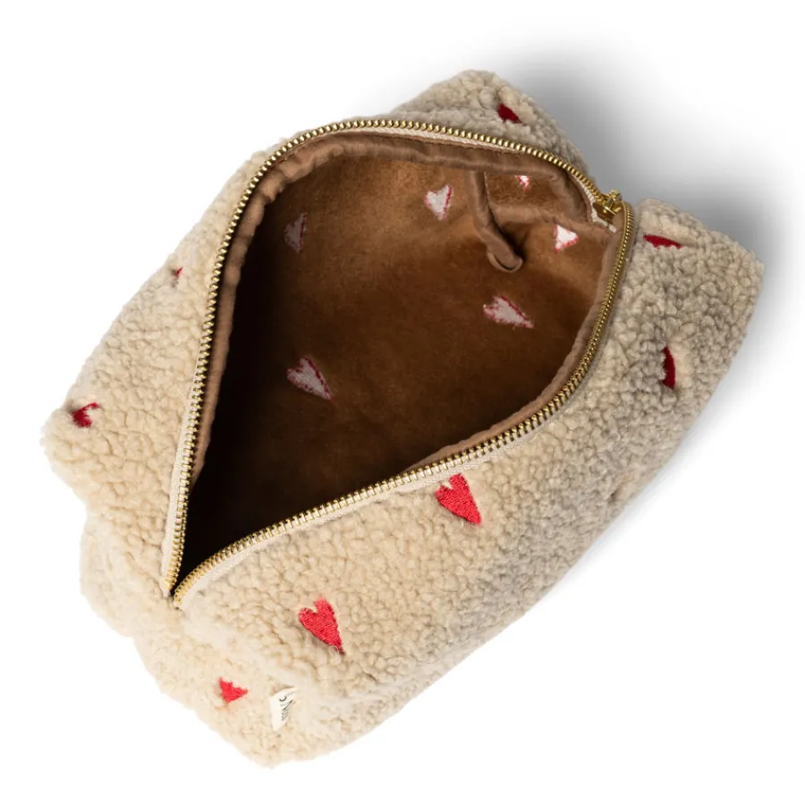 Studio Noos Täschchen Ecru Teddy Hearts Hot