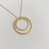 Susi Cala Kette mit Anhänger Double Hoop 'L/M' Sterlingsilber vergoldet Fashion