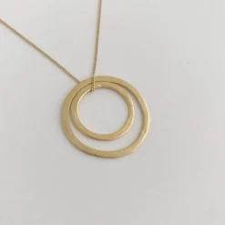 Susi Cala Kette mit Anhänger Double Hoop 'L/M' Sterlingsilber vergoldet Fashion