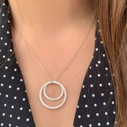Susi Cala Kette mit Anhänger Double Hoop 'L/M' Sterlingsilber Clearance